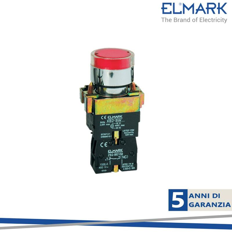 foto del prodotto pulsante luminoso d22 led rosso el2 bw3471 24v