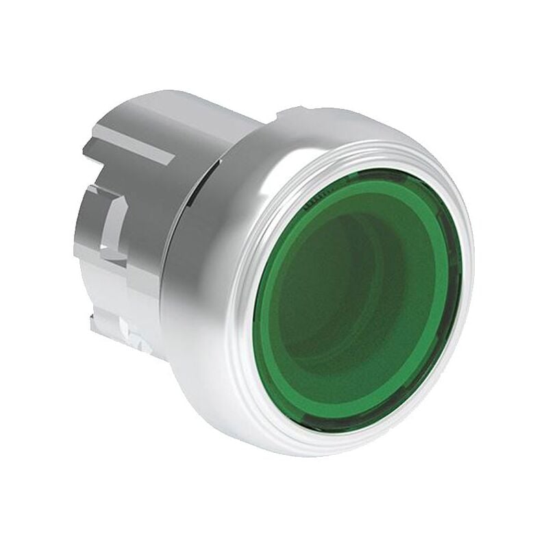 foto del prodotto pulsante luminoso lovato platinum rasato verde lpsbl103