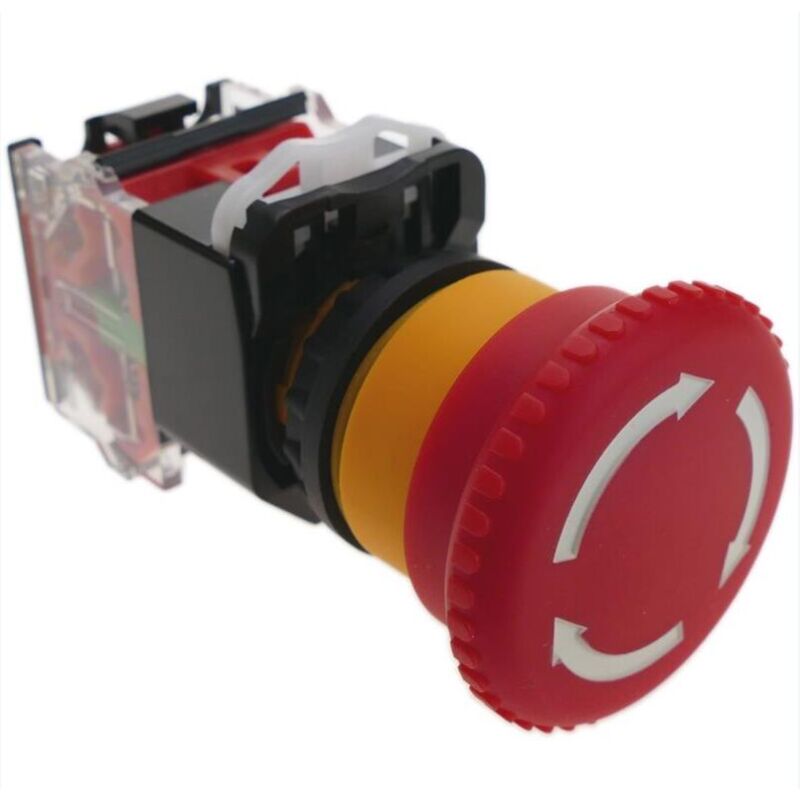foto del prodotto pulsante per arresto di emergenza 22mm 1no 1nc 500v 10a con serratura a fungo 40mm