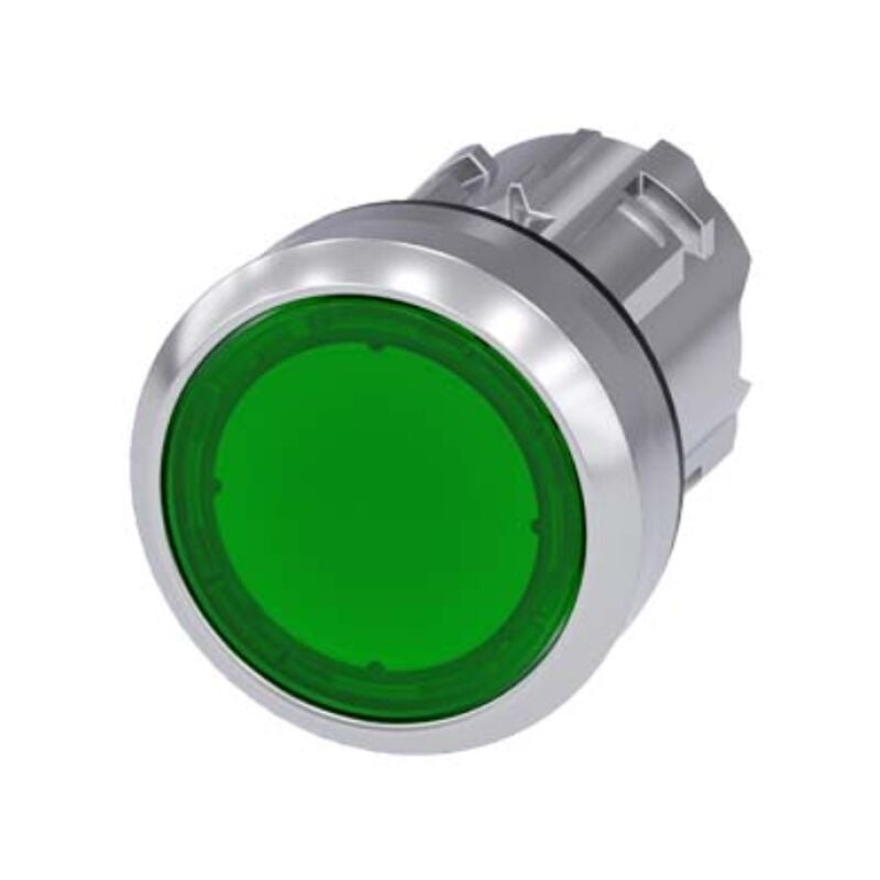 foto del prodotto pulsante piatto luminoso siemens 22mm verde - 3su10510ab400aa0