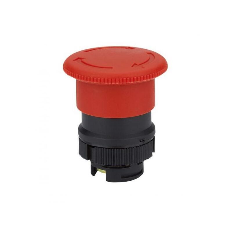 foto del prodotto pulsante plastico a fungo chint np2 es5 574197 sgancio a rotazione rosso