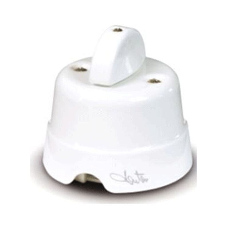 foto del prodotto pulsante rotativo in ceramica fanton 10ax 250v bianco 84002