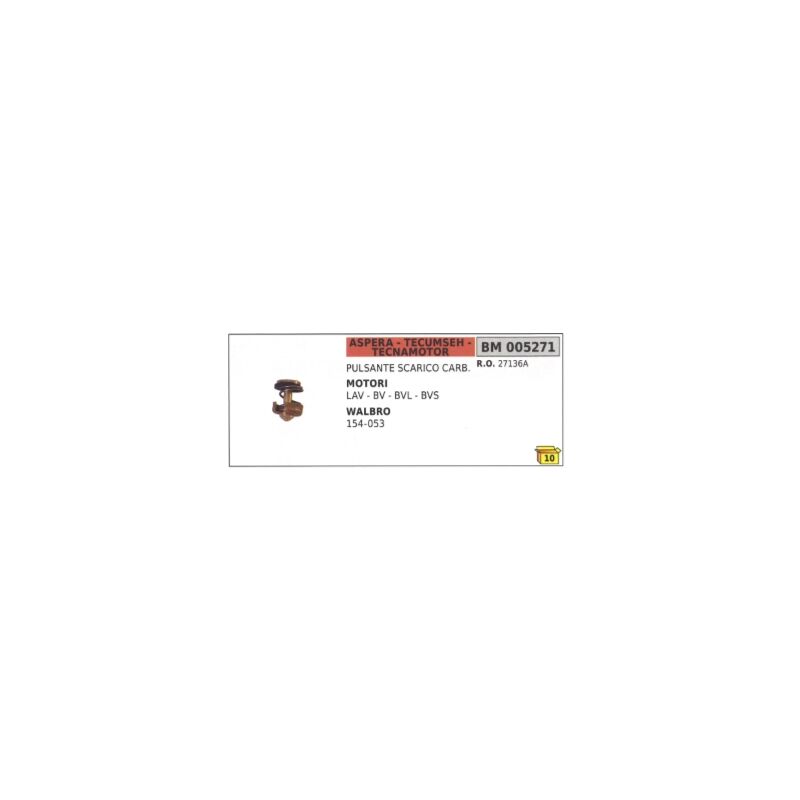 foto del prodotto pulsante scarico carburatore walbrp 154 053 rasaerba aspera lav bv bvl bvs