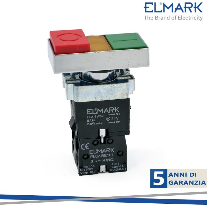 foto del prodotto pulsante start stop con indicatore led el2 bw8475 24v