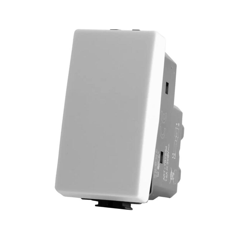 foto del prodotto pulsante unipolare 10a 250v compatibile matix bianco
