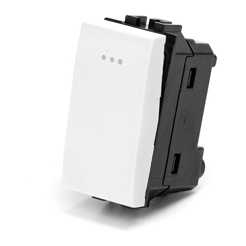 foto del prodotto pulsante unipolare 16a bianco compatibile anche con bticino livinglight