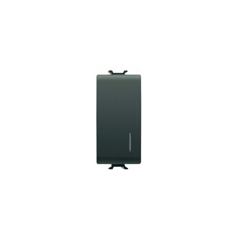 foto del prodotto pulsante unipolare illuminabile 250v ac 16a 1m nero satinato chorusmart