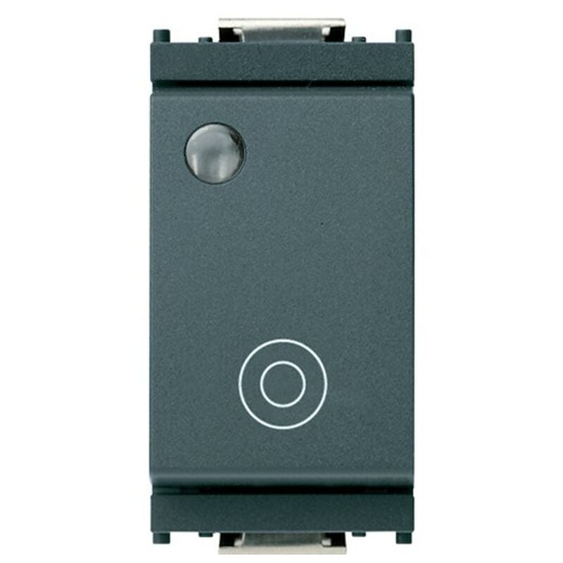 foto del prodotto pulsante vimar idea 10a luminoso grigio 1pno 16090