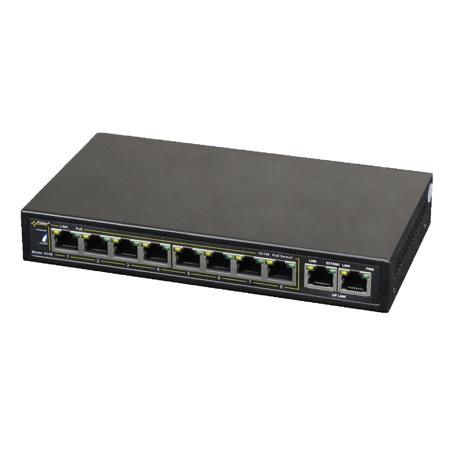 foto del prodotto pulsar switch 10 porte 8x poe 2x uplink s108-90w