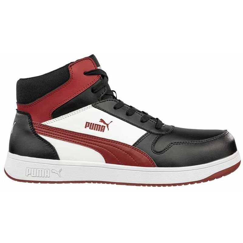 foto del prodotto puma scarpe da lavoro frontcourt blk wht red mid s3l esd fo hro sr misura 43