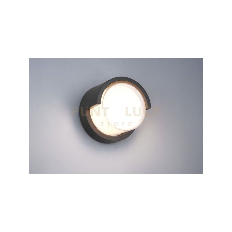 foto del prodotto puno applique led 8w 800lm, 3000k da esterno quadtrata metallo nero diffusore bianco ip44 d. 15cm