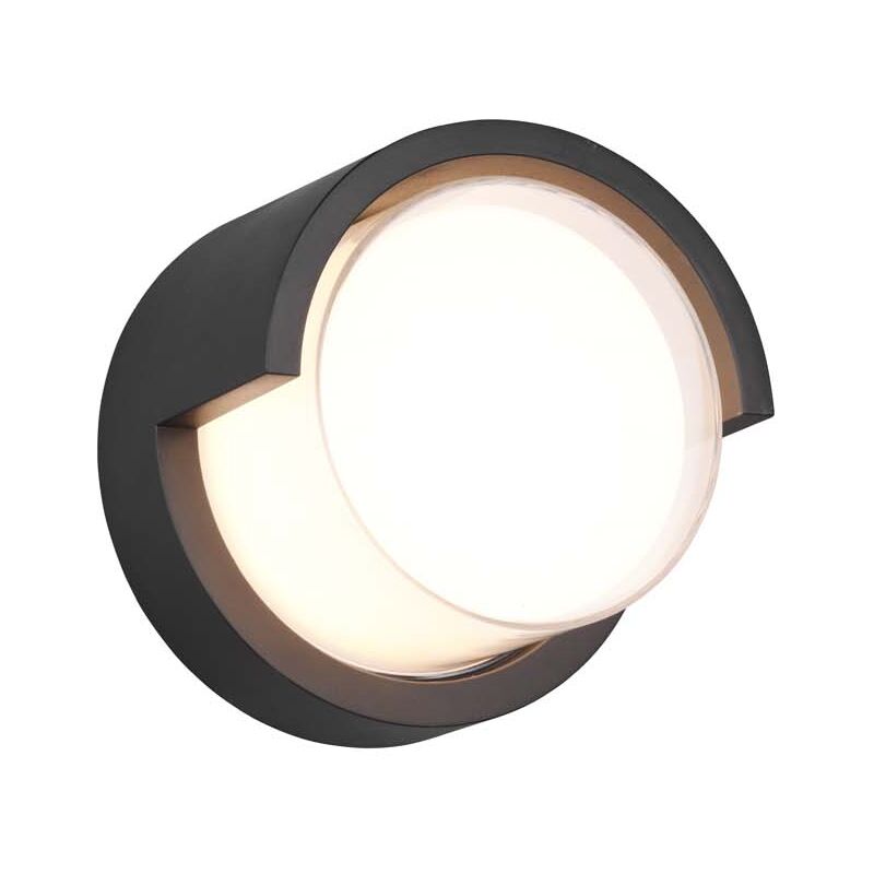 foto del prodotto puno applique led da esterno quadtrata metallo nero diffusore bianco ip44 d. 15cm