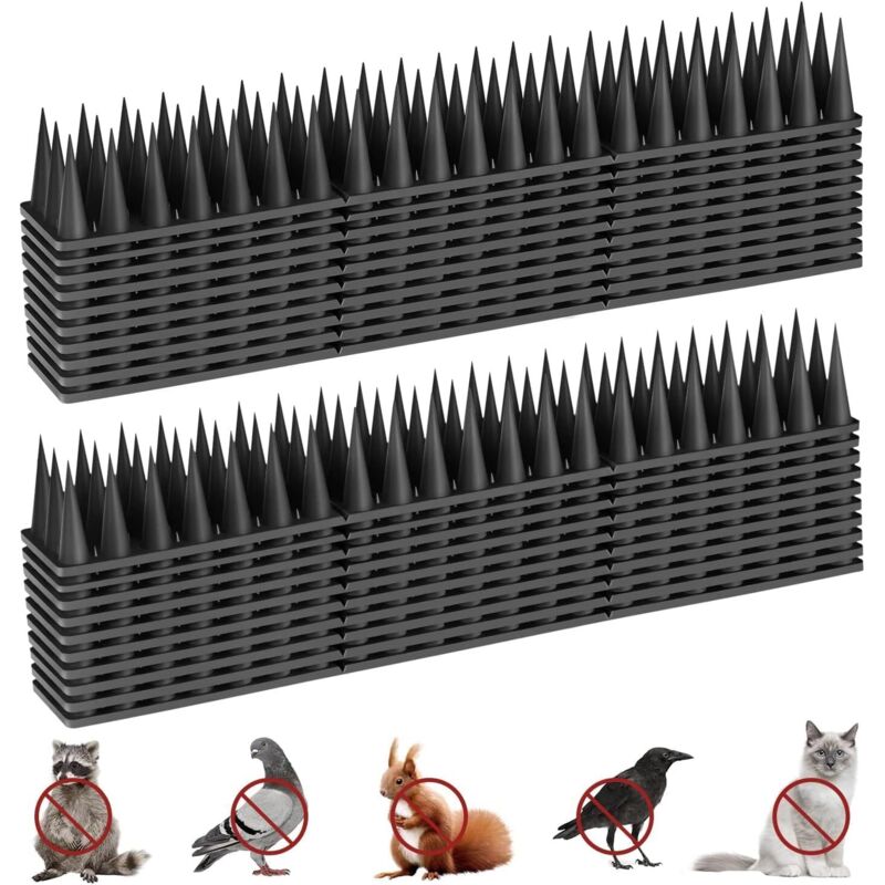 foto del prodotto punta anti piccioni 5,7 m, anti piccioni per balcone, punta anti piccioni in plastica, anti piccioni, corvi, gatti, passeri, ecc. 20 pezzi nero