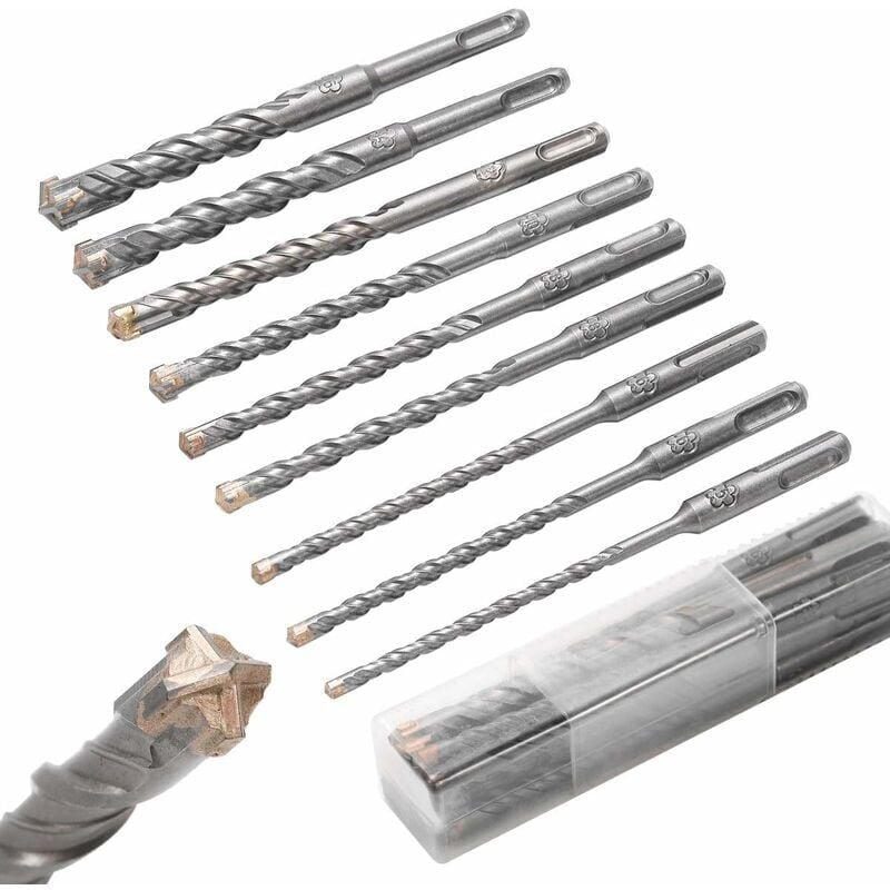 foto del prodotto punta da trapano per calcestruzzo sds plus punta da trapano per produzione di calcestruzzo 5mm 16mm x 160mm set di punte da trapano per calcestruzzo
