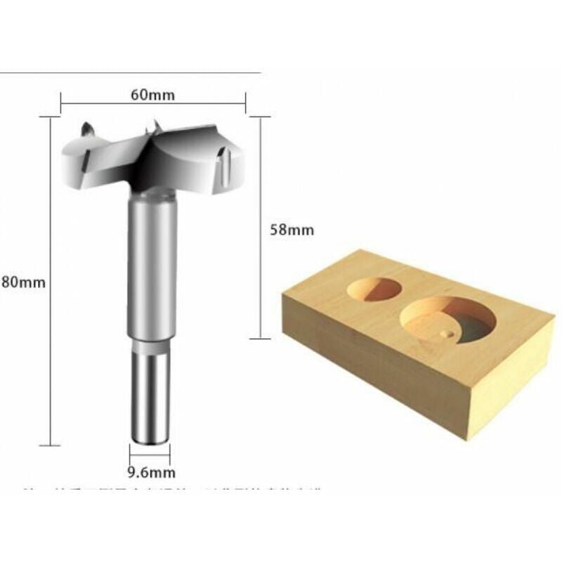 foto del prodotto punta da trapano per legno, diametro 60 70 80 90mm, punta da trapano per svasatore in metallo duro per modellare i fori nella lavorazione del legno,