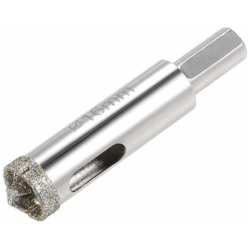 foto del prodotto punta da trapano per vetro diamantato con punta di posizionamento centrale per vetro, ceramica, porcellana, piastrelle da 16 mm