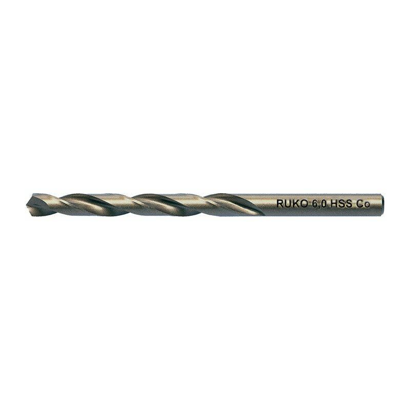 foto del prodotto punta elicoidale din 338 tipo inox d.3.2mm hss co5 profilo chiuso gambo cilindrico ruko per 10 