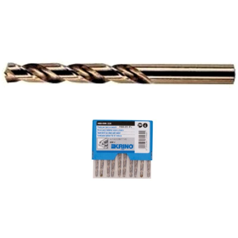 foto del prodotto punta hss al 5 serie corta al cobalto 9,5 mm x 0,50 codolo cilindrico 830 hv per acciaio inox e acciai legati