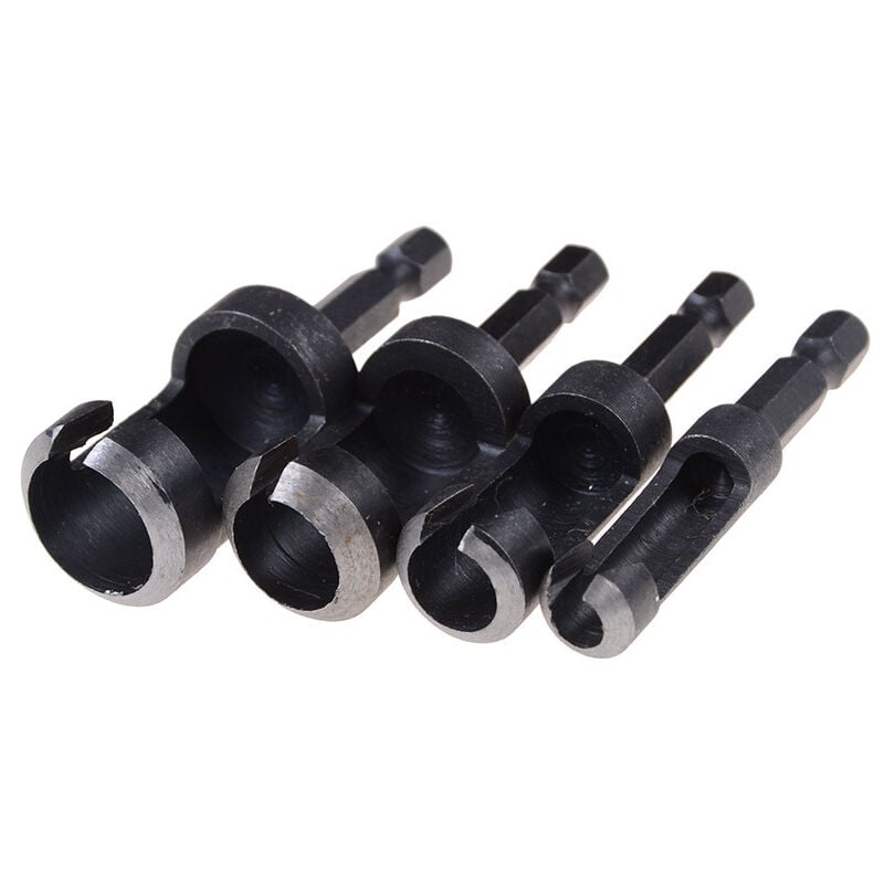 foto del prodotto punta per trapano con taglierina per spine in acciaio al carbonio set da 4, utensile per sega a tazza
