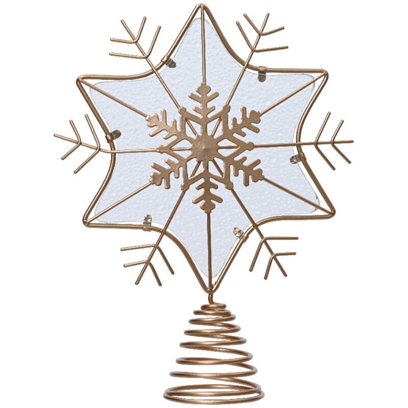 foto del prodotto puntale per albero di natale a forma di fiocco di neve da 25 cm