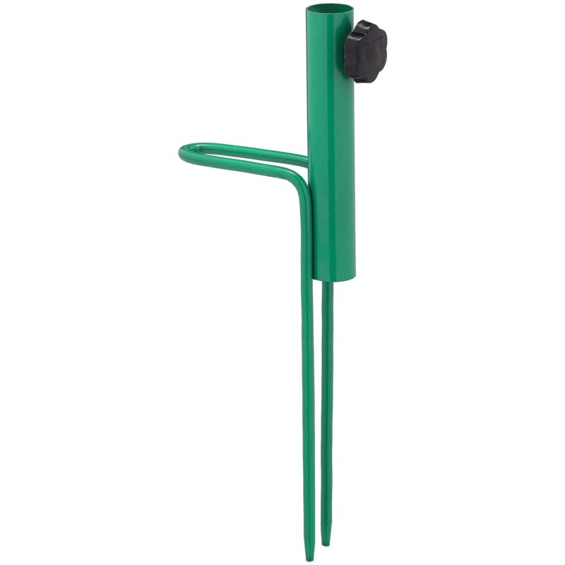 foto del prodotto puntale reggiombrellone, supporto da impilare nel terreno, spiaggia e camping, per aste fino a 17 23 mm, verde relaxdays