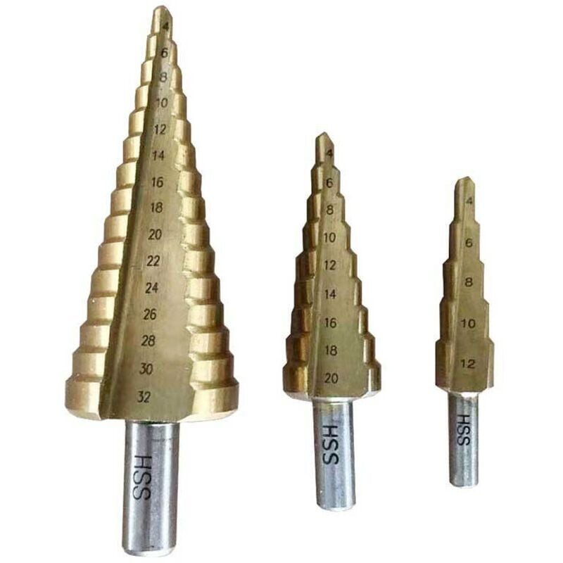 foto del prodotto punte a gradino coniche per metallo 4 32 mm 3 pz.