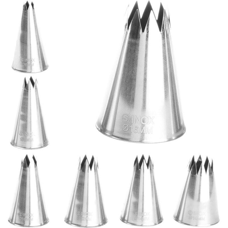 foto del prodotto punte a stella per buste per sac poche, acciaio ondulato set di 7 hendi 551714
