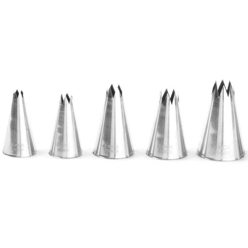 foto del prodotto punte decorative per coni dolciari, ondulati, set da 5 pezzi. hendi 551790