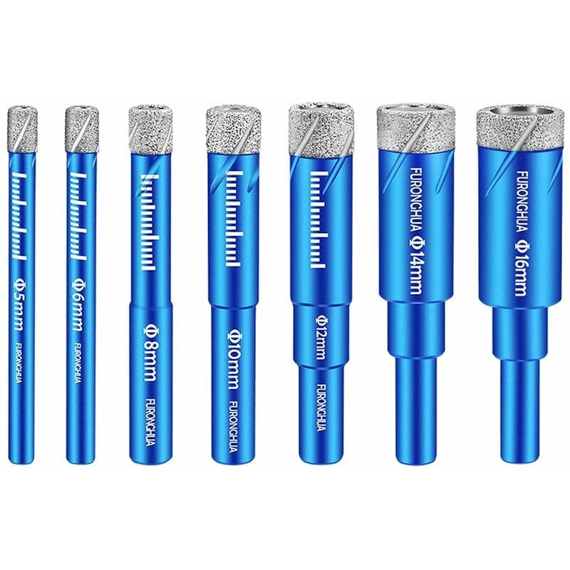 foto del prodotto punte diamantate, 7 pezzi punta diamantata set di punte per piastrelle punta per metallo 5 6 8 10 12 14 16mm punte per apri foro punte diamantate per