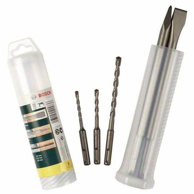 foto del prodotto punte e scalpelli per cemento sds plus bosch 2607019455 set 5 pz