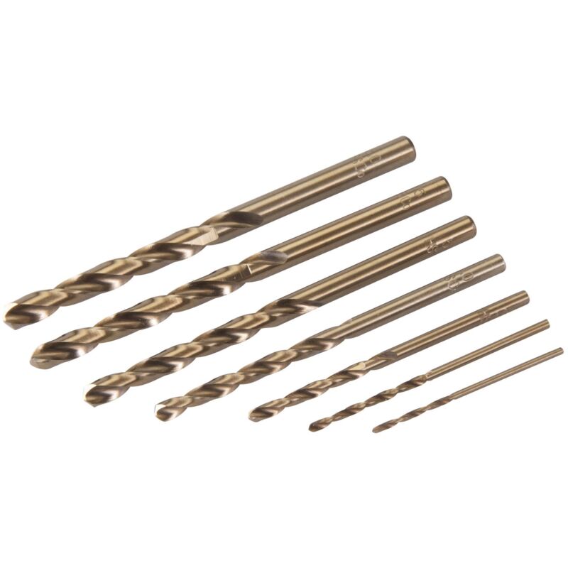 foto del prodotto punte hss m35 cobalto 5 da 1,5 a 6 mm box di 7 punte