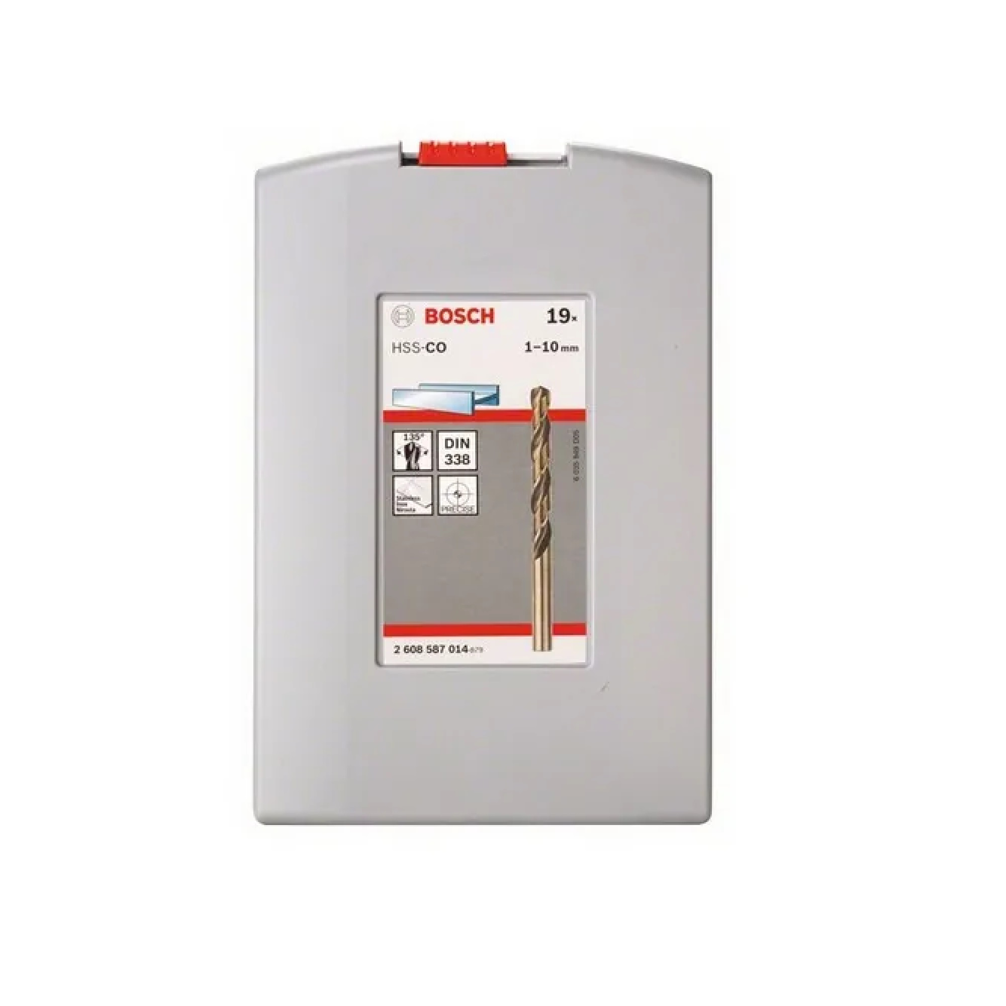 foto del prodotto punte metallo hss co cobalto set 19 pezzi da 1 a 10 mm probox 2608587014 bosch