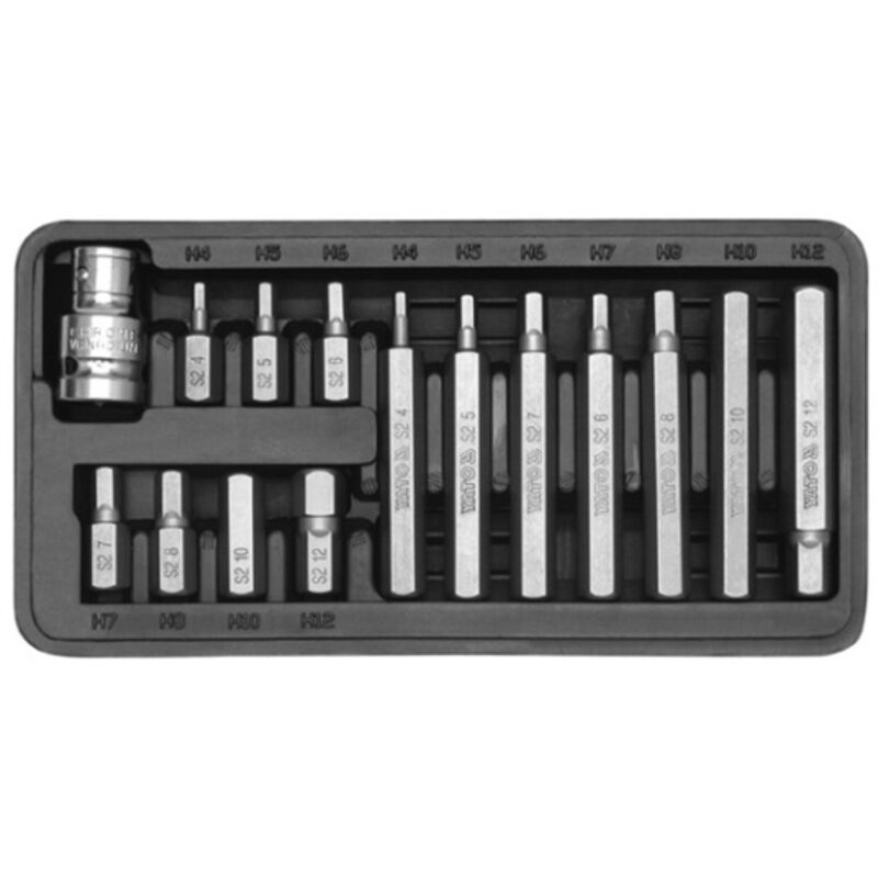 foto del prodotto punte per cacciavite esagonali, set da 15 yt-0413 yato