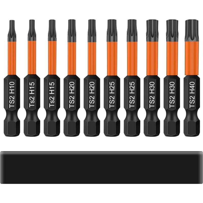 foto del prodotto punte per cacciavite torx, 10 pezzi punte per cacciavite torx da 50 mm di lunghezza, gambo esagonale da 1 4 con memoria di base, set di punte