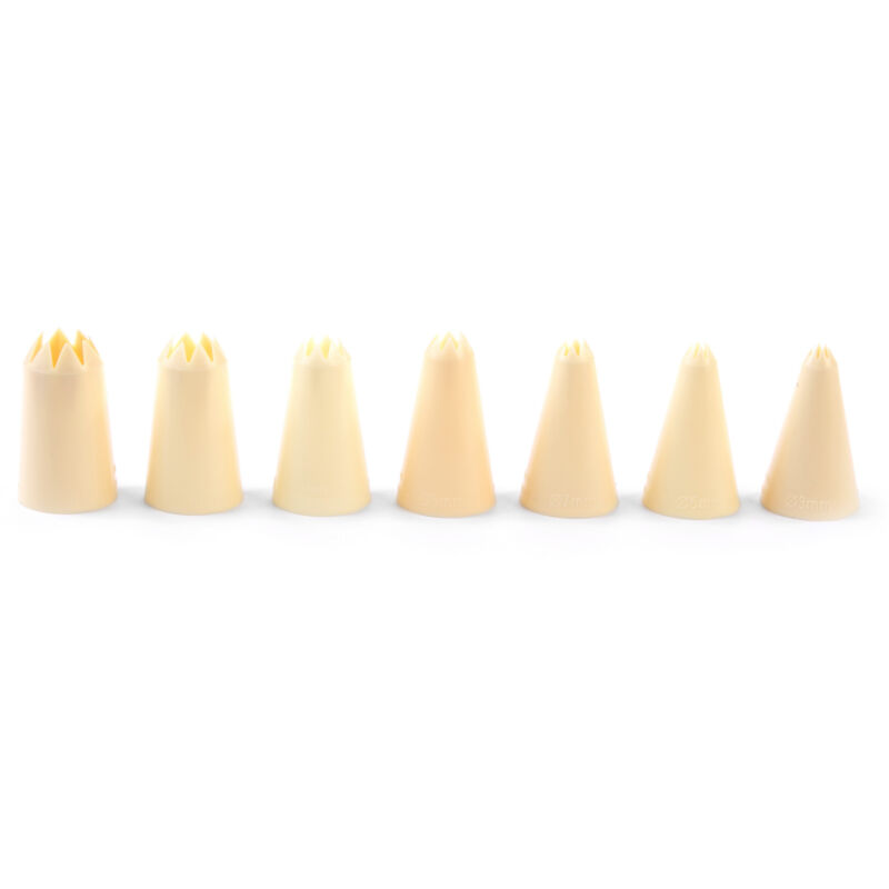 foto del prodotto punte per coni per buste per dolciumi per decorare, ondulati 8 20mm, set da 7 pz. hendi 551110