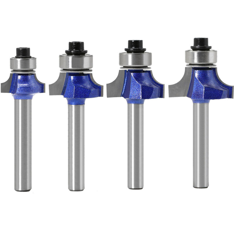 foto del prodotto punte per fresa arrotondate con gambo da 6 mm, punte per fresa con punta in carburo e cuscinetto per lavorazione del legno sollbry