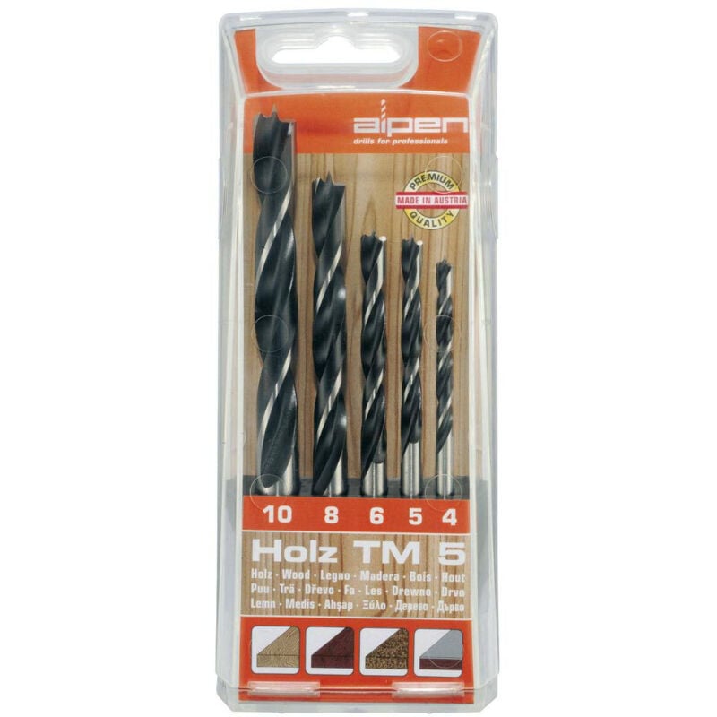 foto del prodotto punte serie legno holz tm 5 5pz alpen astuccio pvc
