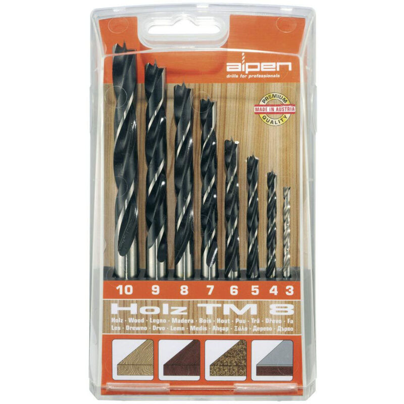 foto del prodotto punte serie legno holz tm 8 8pz alpen astuccio pvc