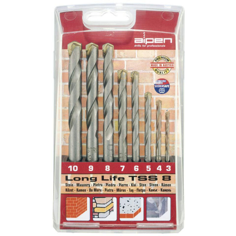 foto del prodotto punte serie muro long life tss 8 8pz alpen astuccio pvc