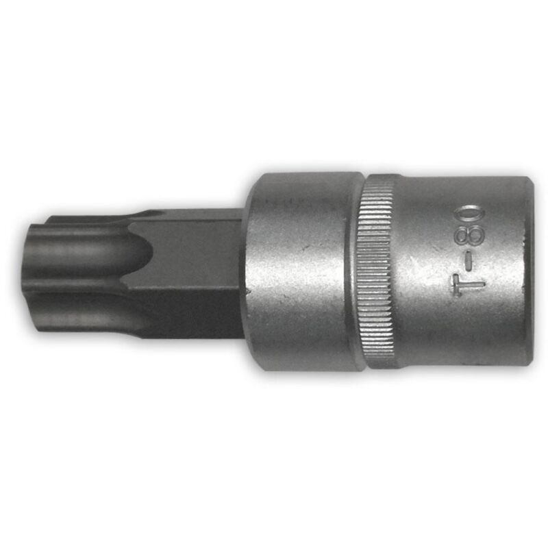 foto del prodotto punte torx 1 2 quadre, corte, lunghe o forate, in dettaglio bitscarr12 torx 80 lunghe 70 mm