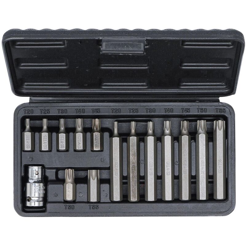 foto del prodotto punte torx, set di 14 punte adattatore da 1 2