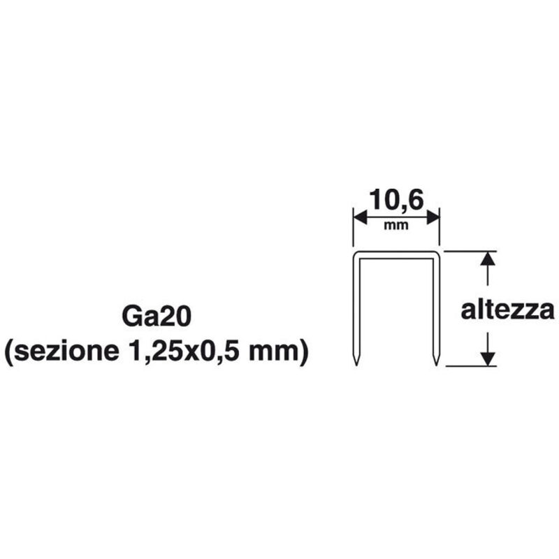 foto del prodotto punti 10,6x8 mm 8mm 1000pz x puntatrice spillatrice 31va manuale41 valex 1455563