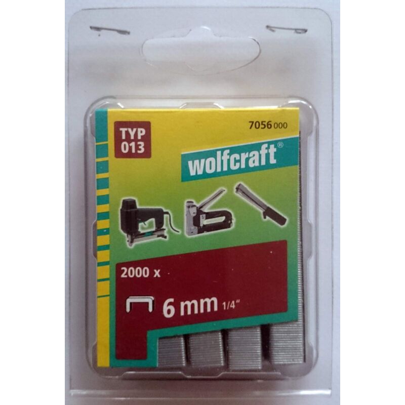 foto del prodotto punti dorso largo, tipo 013 i 7056000 i ideali per il fissaggio di tessuti e listelli di legno wolfcraft