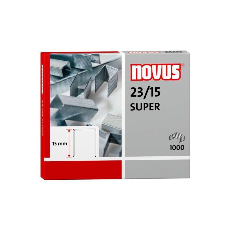 foto del prodotto punti metallici super 23 15 per cucitrici pesanti scatola da 1000 . novus
