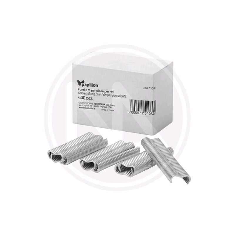foto del prodotto punti per pinza per reti 51029 papillon in conf. da 600 pz