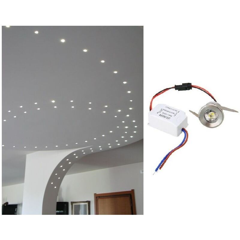 foto del prodotto punto luce led cob 1w argento tondo segnapasso mini faretto da incasso con driver lampadina 220v rosso
