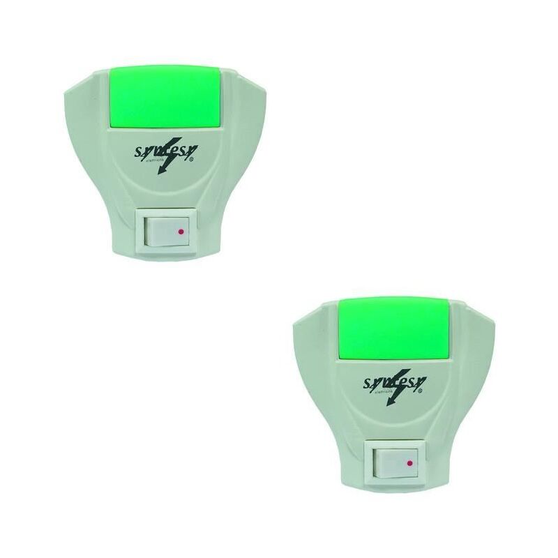 foto del prodotto punto luce neon verde segna passo notturno interruttore 0,5 watt fer 74025 pz 2