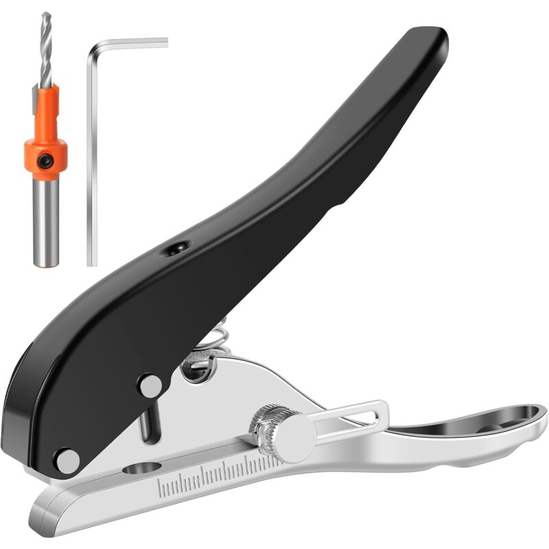 foto del prodotto punzonatrice a foro singolo, punzonatrice pesante da 8 mm, bordo del foro portatile con punzonatura decorativa, utensile per punzonatura manuale
