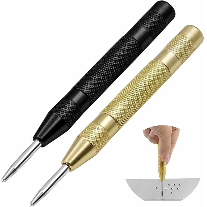 foto del prodotto punzone centrale automatico da 2 pezzi punzone centrale a impatto automatico regolabile punzone centrale caricato a molla per legno, parete,