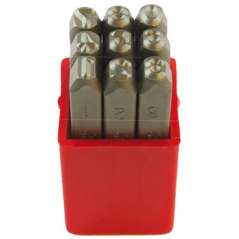 foto del prodotto punzoni in acciaio serie 9 numeri 8x75 mm